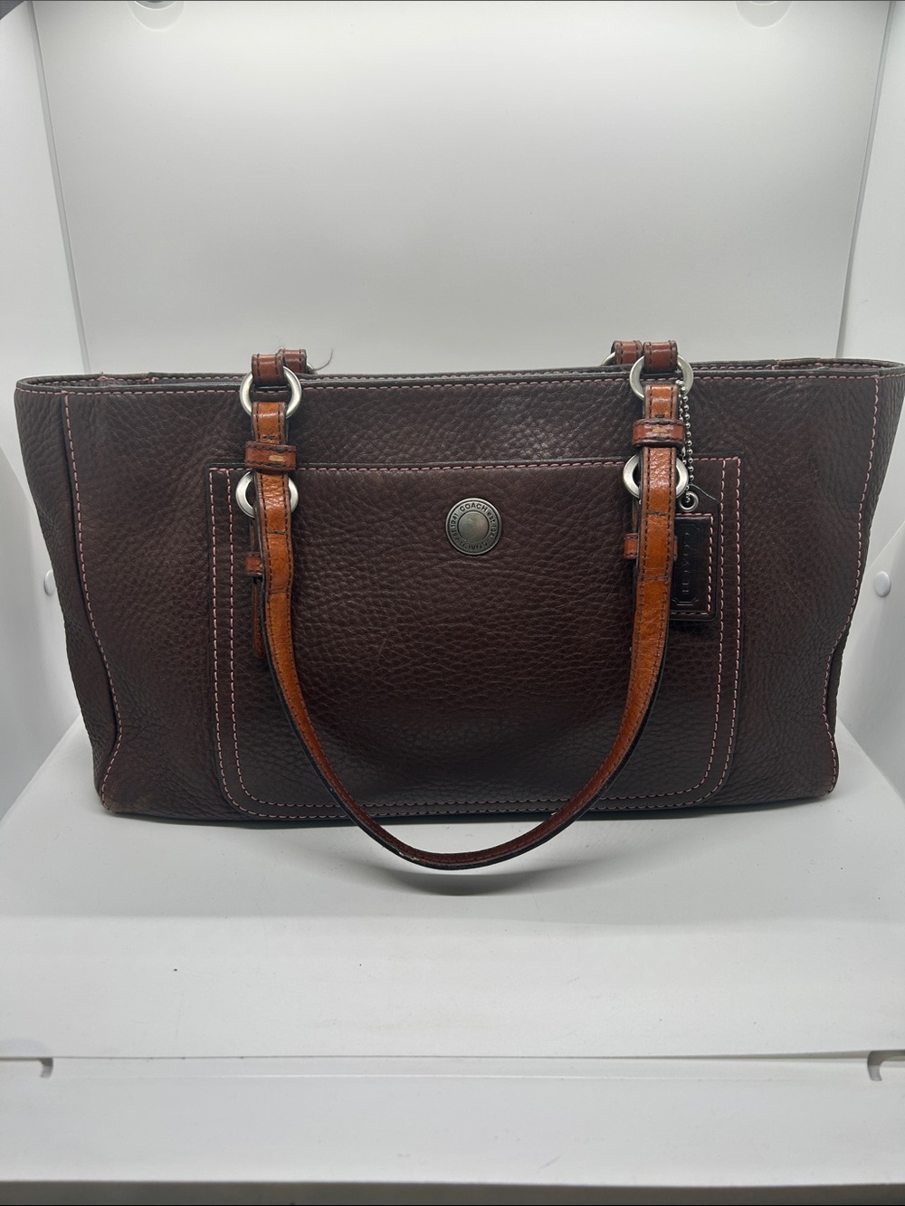 Coach Vintage Rich Chocolate Brown Pebbled Leather Chelsea Shoulder Bag Purse 🌸🌸